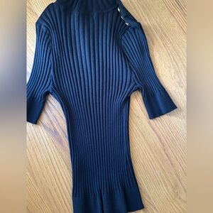 Elegant Black Ribbed Women's Top